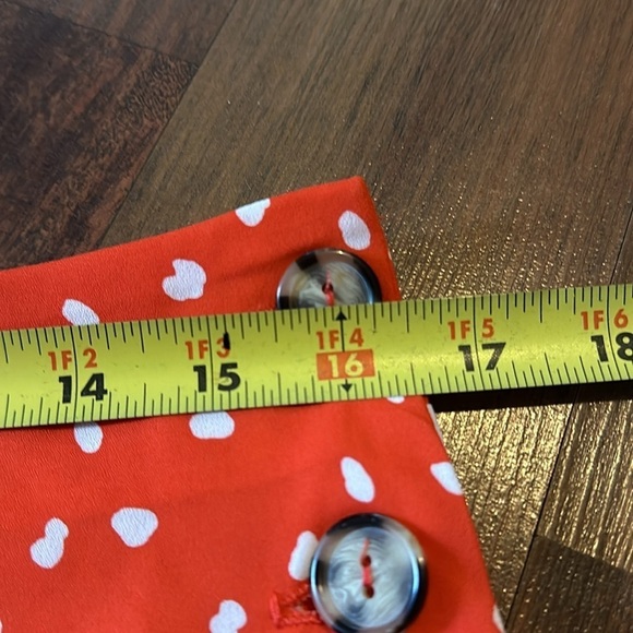NWT Lulus Kanisha Red Orange Polka Dot Side Button Skirt Size Medium - Picture 10 of 11
